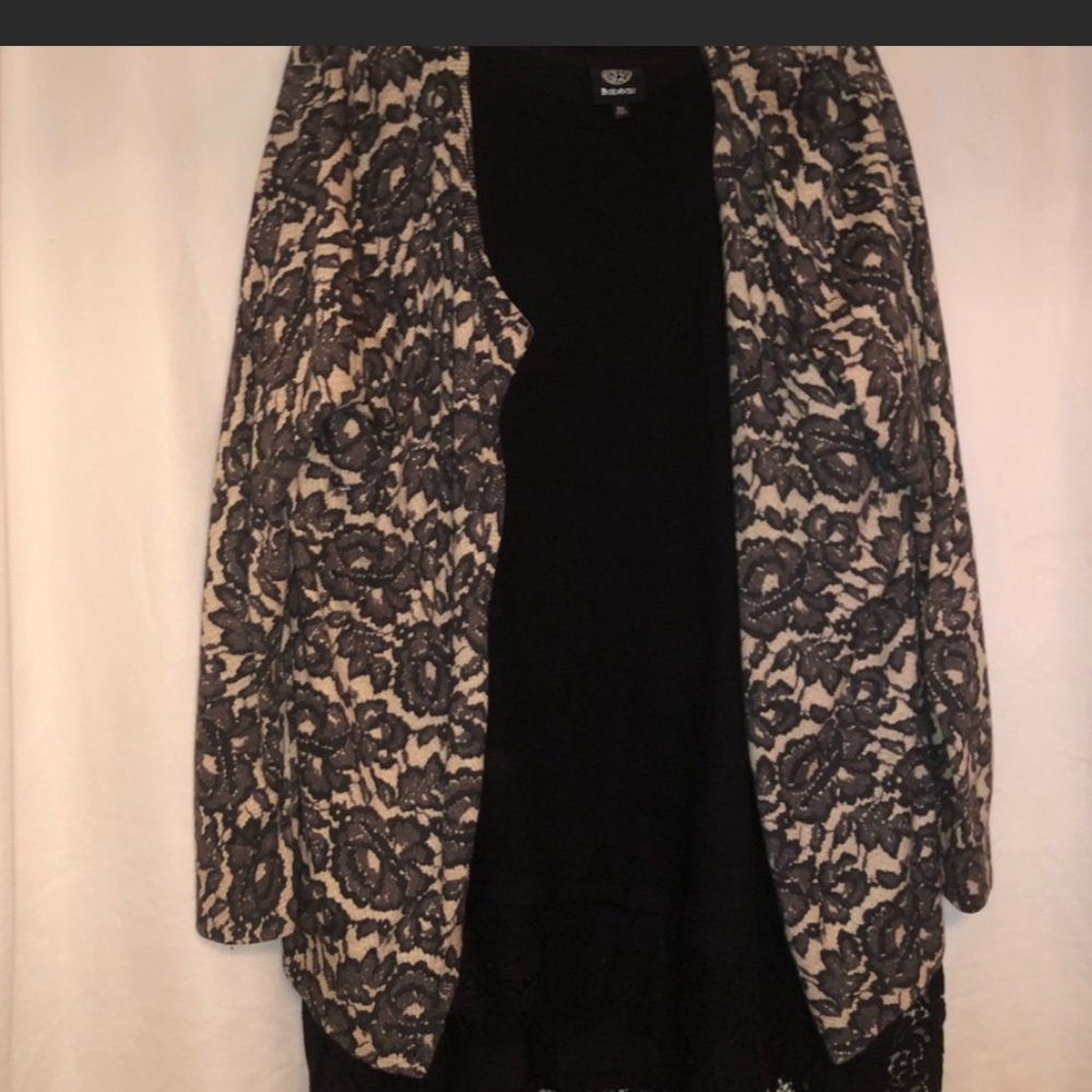 Talbots’s Black/Cream floral cardigan.